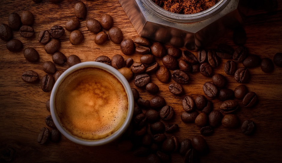 bean to cup coffee with coffee beans