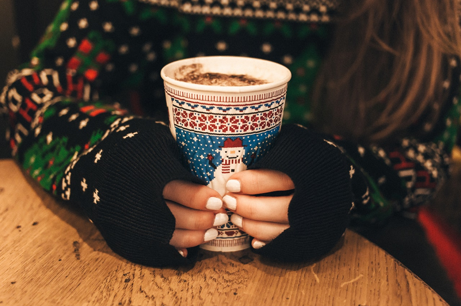 christmas jumper and christmas coffee