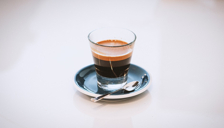 espresso shot in espresso glass