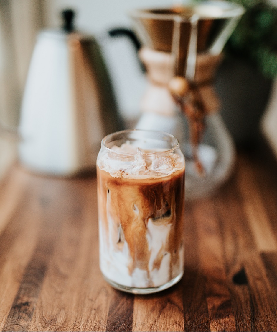 iced coffee in a coffee shop kitchen